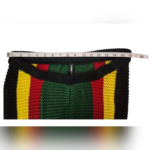 Summer Vacation Beach Cover-up Rasta Inspired Knit Women’s Pants Size XL - Picture 2 of 5